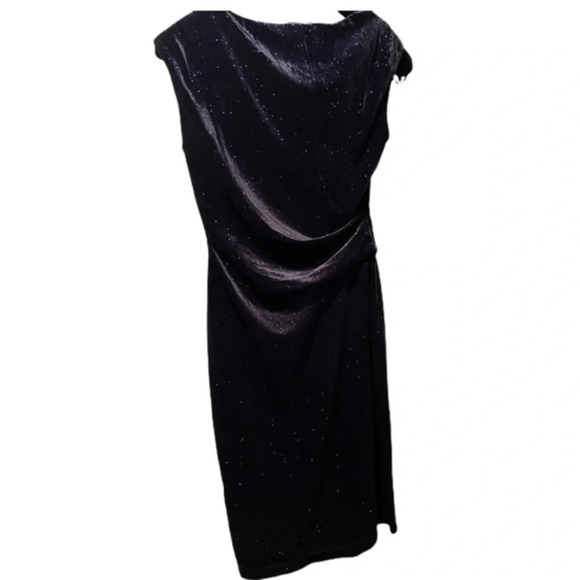 Eliza J Blue Velvet Shimmer Sheath Dress, Size 6 - Picture 5 of 16
